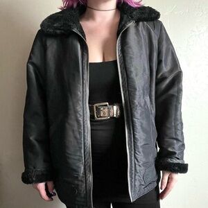 90’s vintage J. Percy for Marvin Richards reversible black bomber jacket